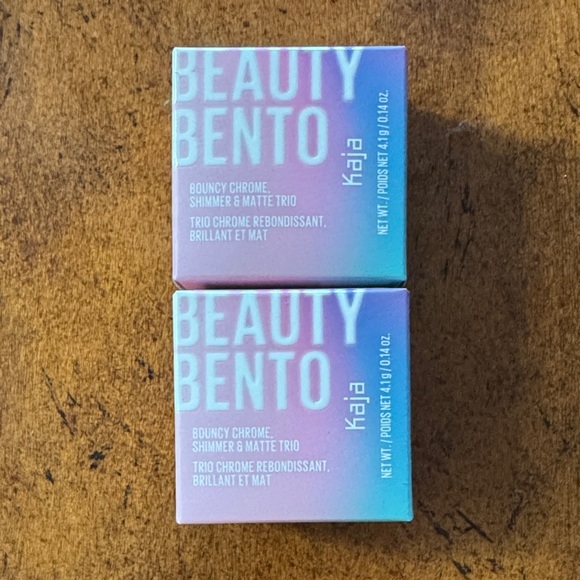 Kaja Other - Beauty Bento Bouncy Chrome Shimmer & Matte Trio - Peach Madeline Set of 2 New